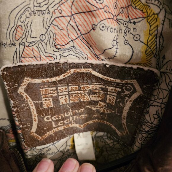 Men's Brown Bomber  Leather jacket - Picture 2 of 4